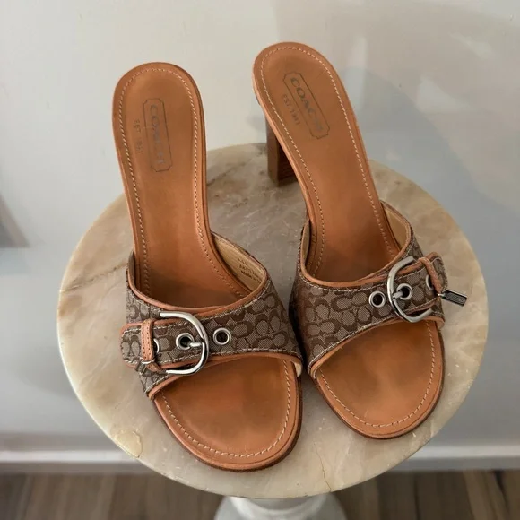 Coach Women's Daryn Slide Heels Size 8.5 - Picture 1 of 15